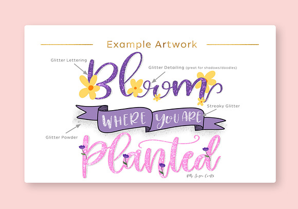 Glitter Procreate Lettering Pack in Photoshop Brushes - product preview 3