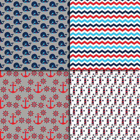 Nautical for Boys Digital Paper in Patterns - product preview 2