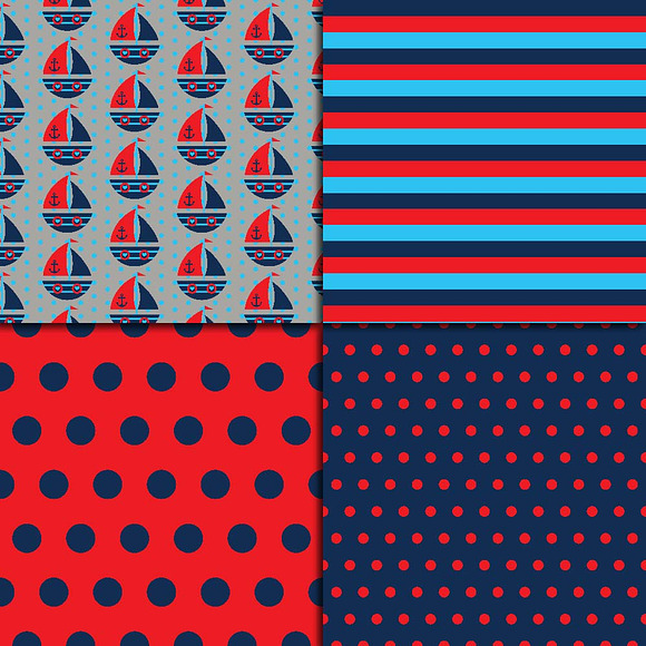 Nautical for Boys Digital Paper in Patterns - product preview 3