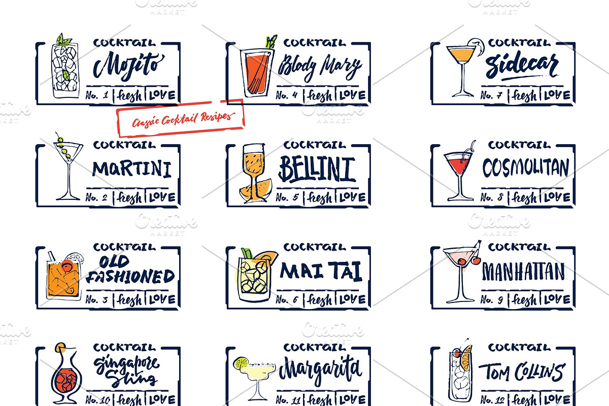 Sketch Alcohol Drinks Labels Set in Logo Templates - product preview 8