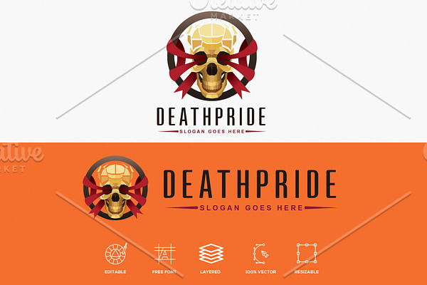 Death Pride Golden Skull Logo