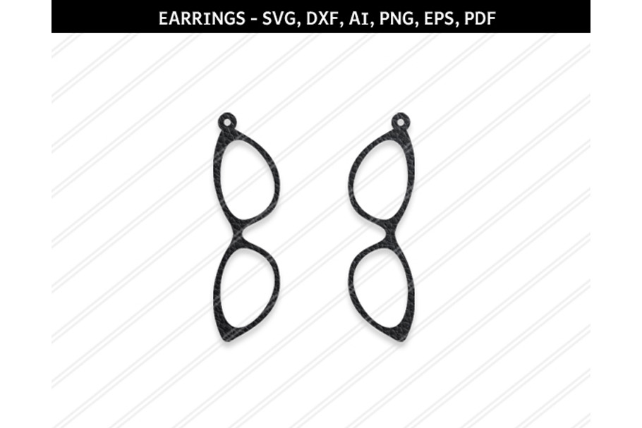 Spectacles earrings svg,dxf,ai,eps