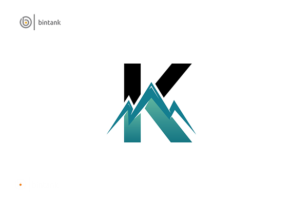 K Letter - Mountain Logo
