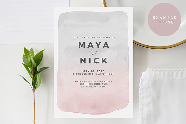 Watercolor Backgrounds - Blush/Grey