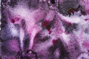 Abstract watercolor aquarelle hand drawn art paint splatter stain pink gray dark colors.