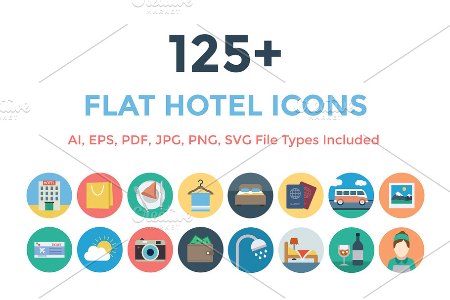 125+ Flat Hotel Icons