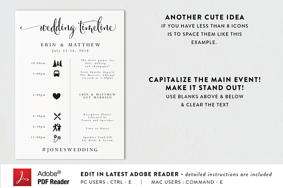 Wedding Timeline in Stationery Templates - product preview 1