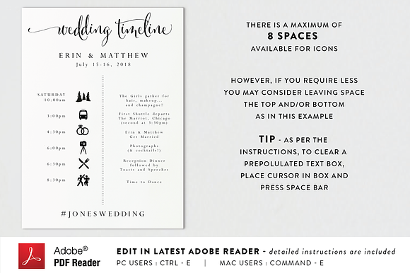 Wedding Timeline in Stationery Templates - product preview 2