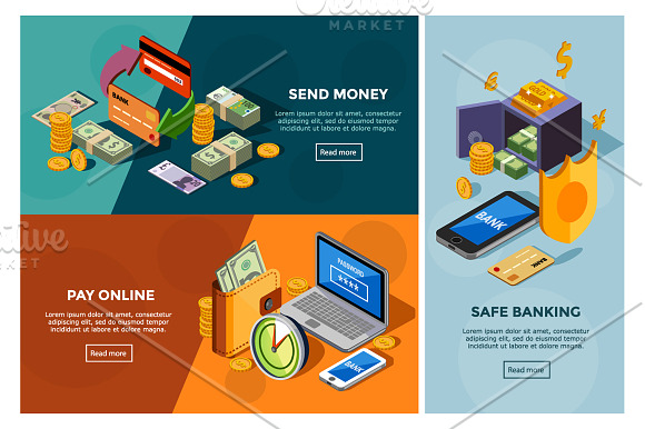 Bank Isometric Set in Illustrations - product preview 2