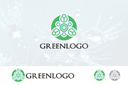Abstract Green Leaf Ecology Logo