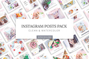 Instagram Watercolor Posts Pack