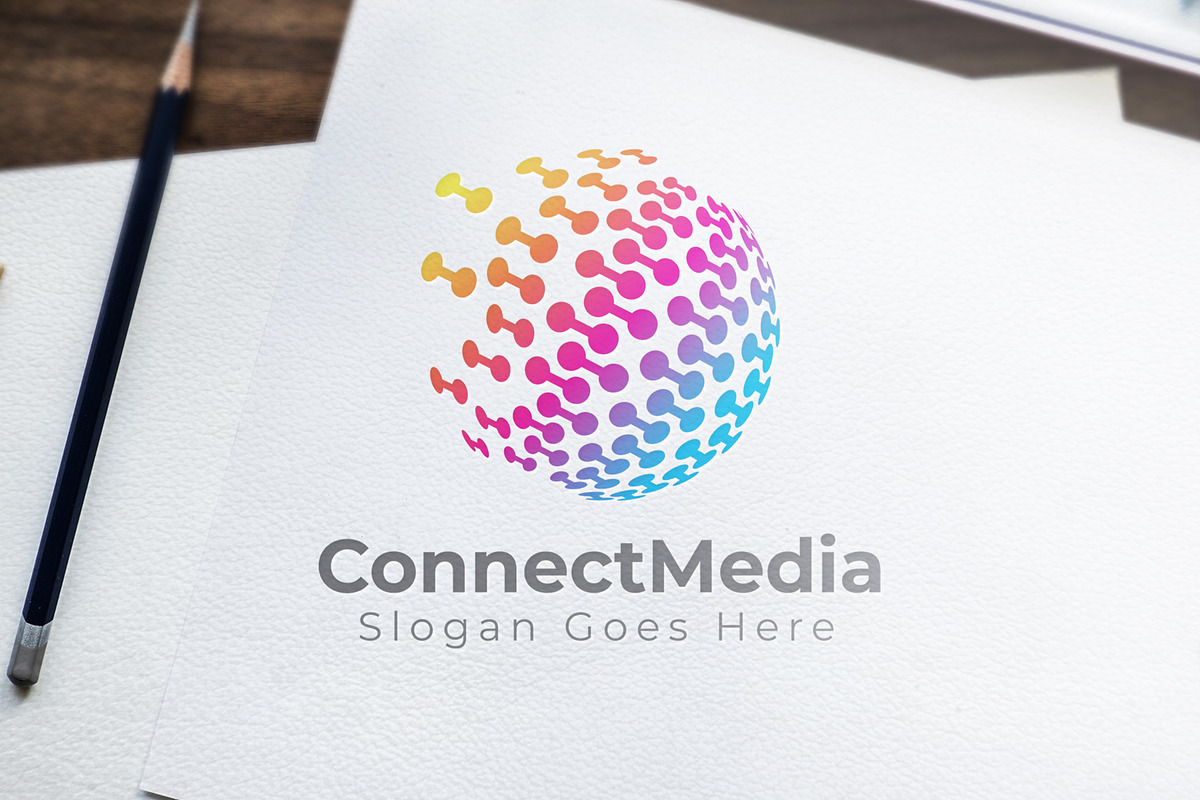 Pixel / connect / ball in Logo Templates - product preview 8