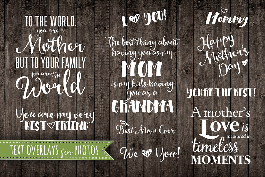 Mother Quote Phrases Overlays PNG