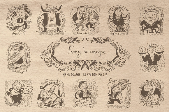 Fanny vintage horoscope in Illustrations - product preview 1