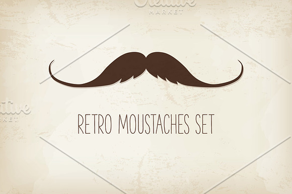 Retro Moustaches Set in Illustrations - product preview 1