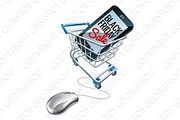 Black Friday Sale Phone Trolley Mouse Sign