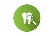 Teeth medical check flat design long shadow glyph icon