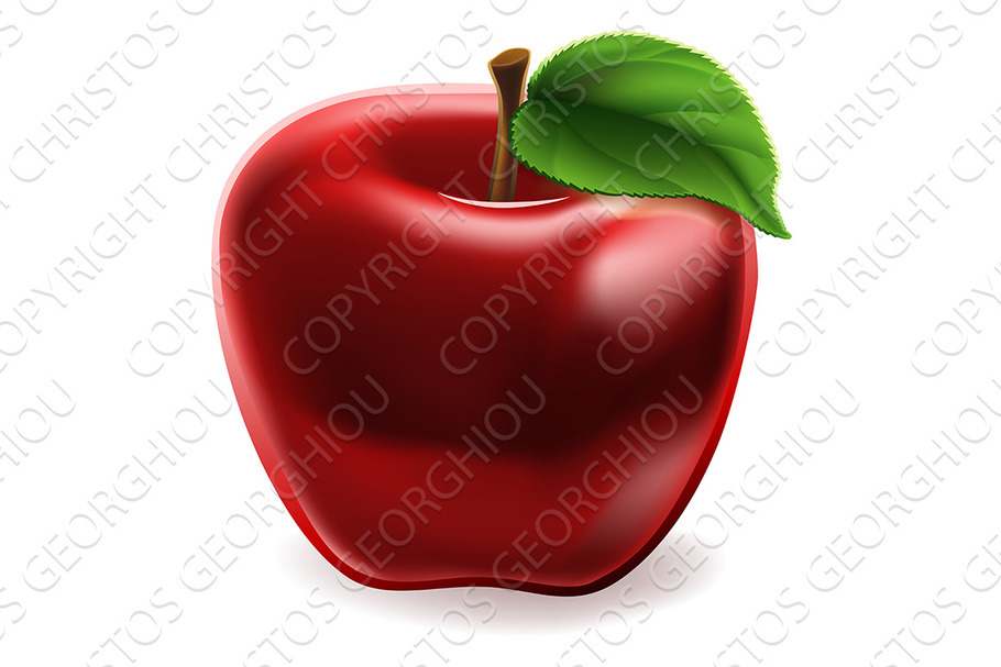 Cartoon Red Apple Icon in Illustrations - product preview 8