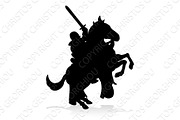 Silhouette Knight on Horse