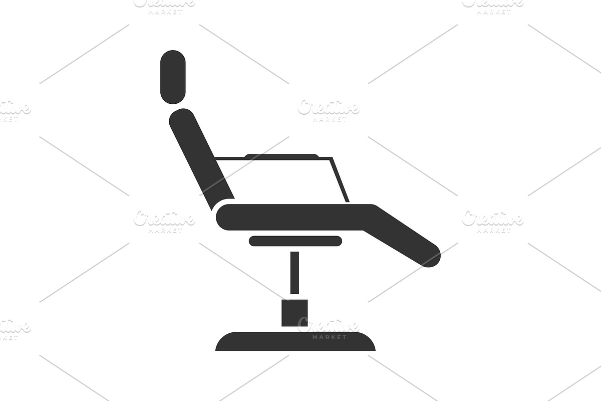 Tattoo chair glyph icon in Graphics - product preview 8