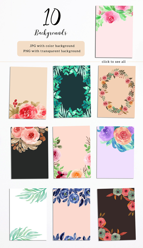 Floral Watercolor Graphic Bundle in Illustrations - product preview 12