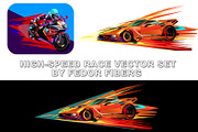 High speed racing vector set