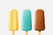 Colorful popsicle ice creams