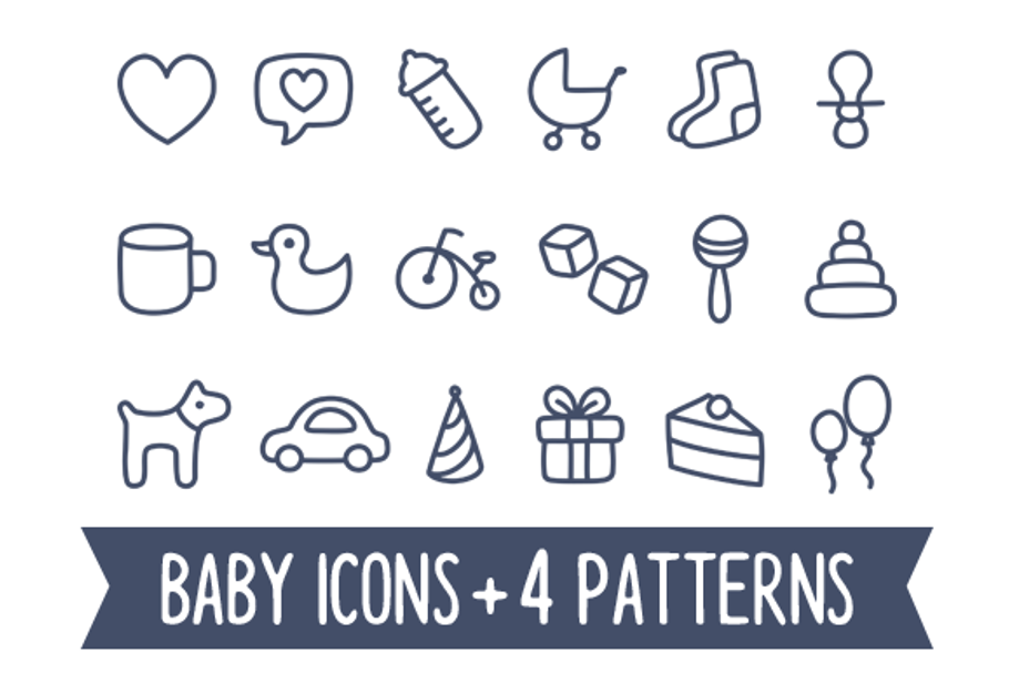 Baby icons and seamless patterns in Baby Icons - product preview 8