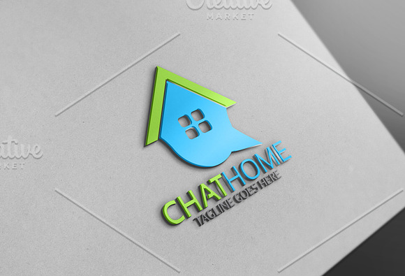 Home Chat Logo in Logo Templates - product preview 2