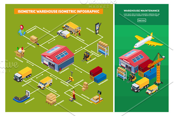 Warehouse Isometric Set in Illustrations - product preview 2