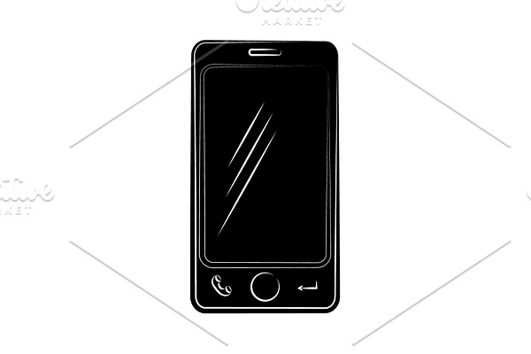 Smartphone icon vector black 