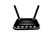  Wi-Fi router icon black on white 