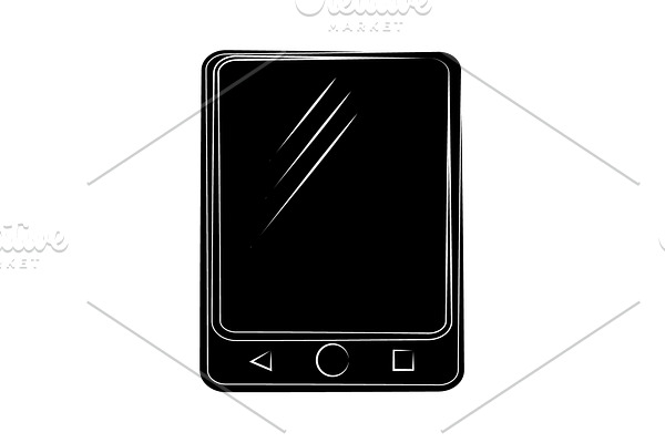 Tablet icon vector black on white