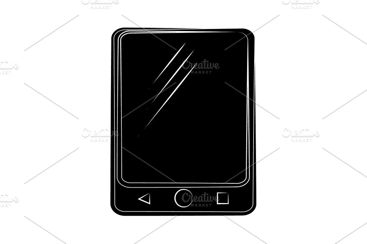 Tablet icon vector black on white in Icons - product preview 8