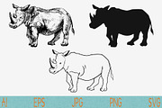 Rhinoceros set vector svg png eps 