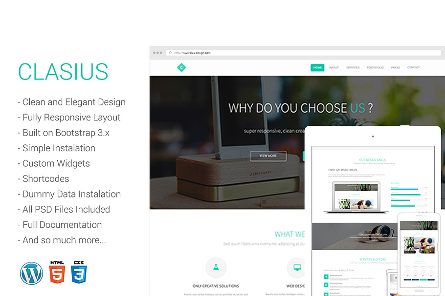 Clasius - Creative Agency Wordpress in WordPress Portfolio Themes - product preview 8