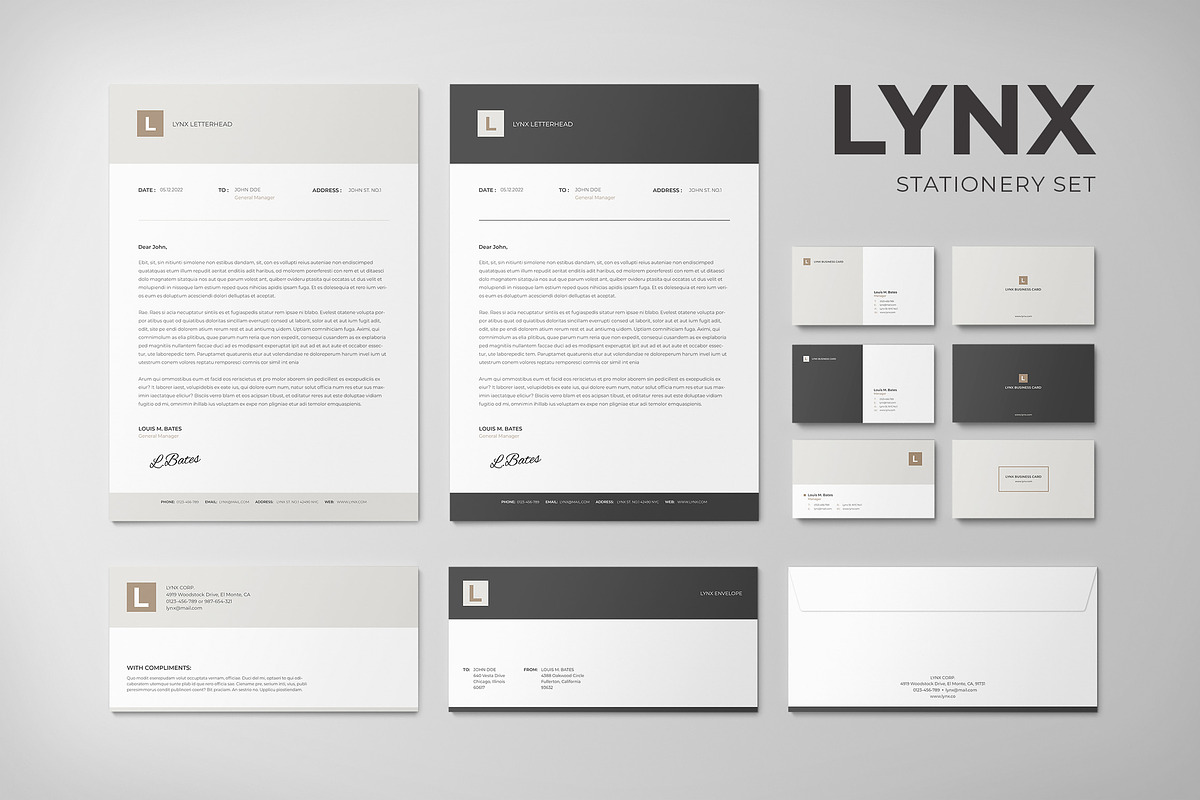 Lynx Stationery Set in Stationery Templates - product preview 8