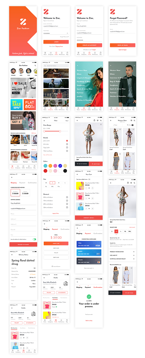 5 Multi Categories Mobile App UI KIT in UI Kits and Libraries - product preview 6