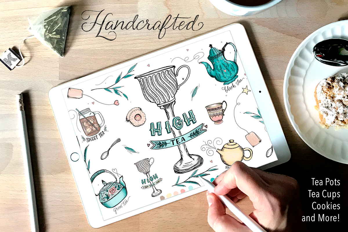 Whimsical High Tea Illustration Pack in Graphics - product preview 8