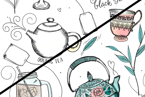 Whimsical High Tea Illustration Pack in Graphics - product preview 2