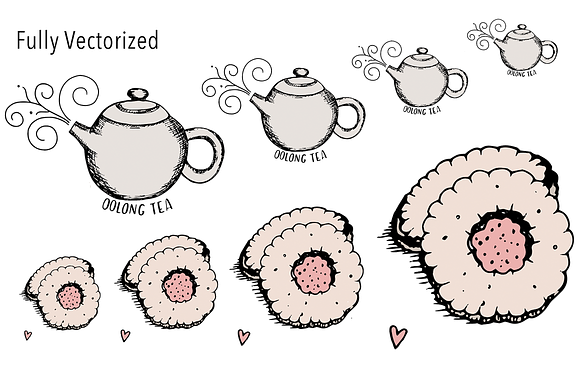 Whimsical High Tea Illustration Pack in Graphics - product preview 3