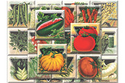 Vintage Vegetable Collage Sheet S1
