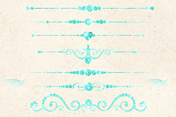 Aqua Diamond Dividers Clipart in Objects - product preview 1