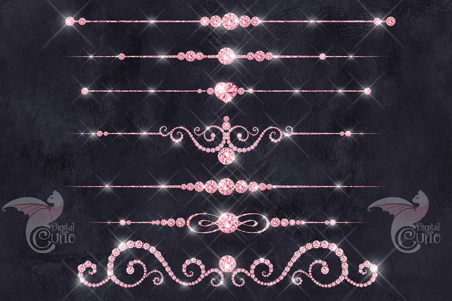 Pink Diamond Dividers Clipart