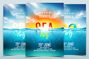Summer pool party posters
