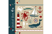 Nautical clip art, sea, anchor, boat