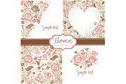 4 Floral template designs - Clipart