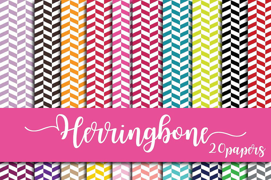Herringbone Digital Paper in Patterns - product preview 8