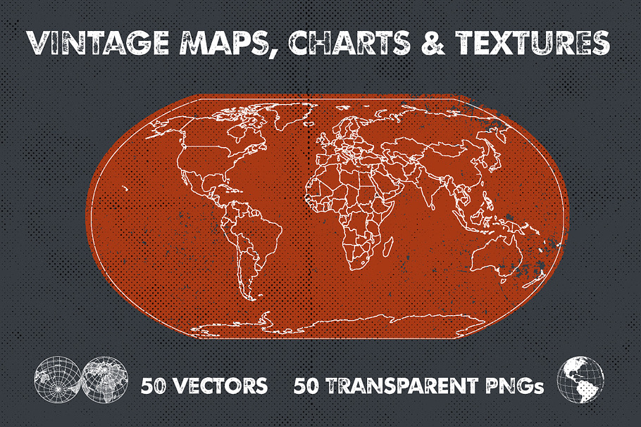 Vintage Maps, Charts & Textures in Textures - product preview 8
