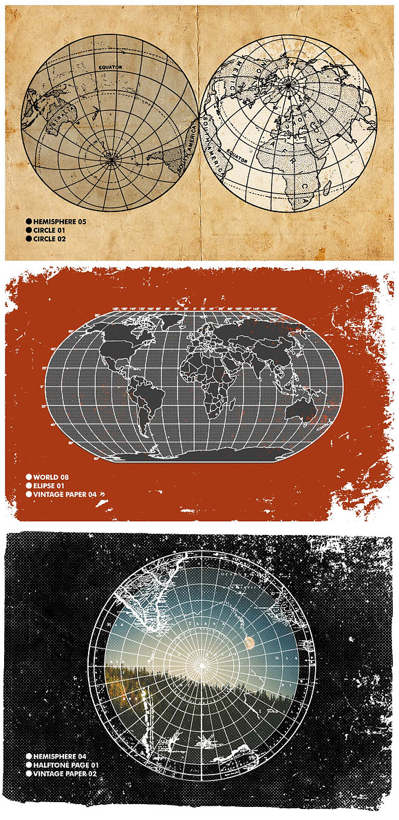 Vintage Maps, Charts & Textures in Textures - product preview 1